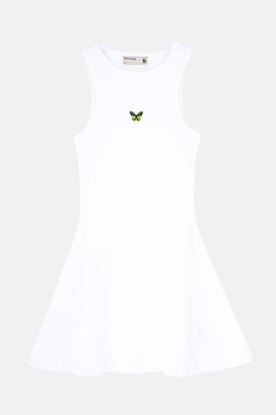 WWF Market Goliath Bird Winged Butterfly Premium κοντό φόρεμα - Λευκό