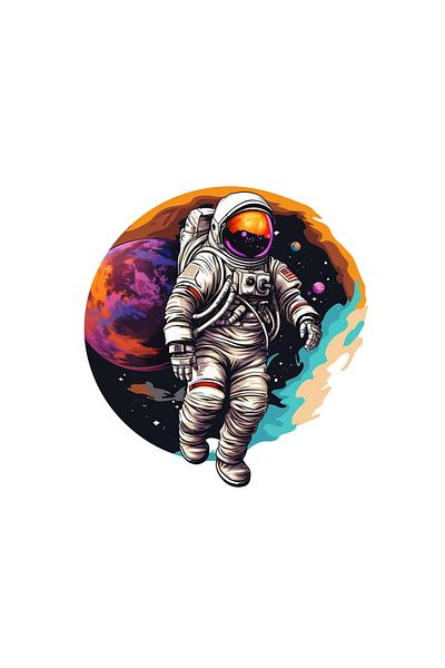 INOVATIX Set de 8 piese, Autocolant astronaut în spațiu Baldovin, INOVATIX®. 6 cm