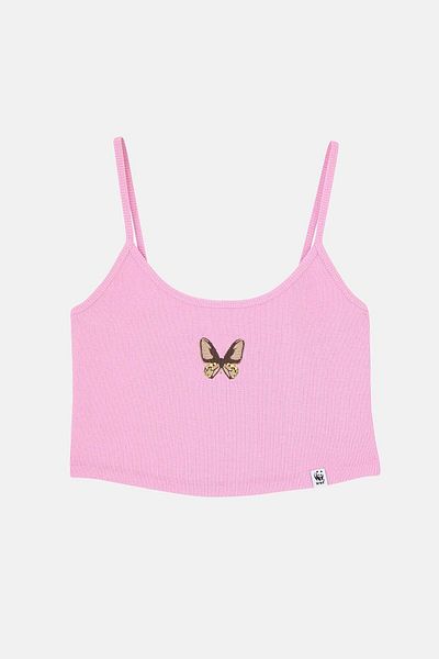 WWF Market Troides Ribbed Strap Undershirt - Pink