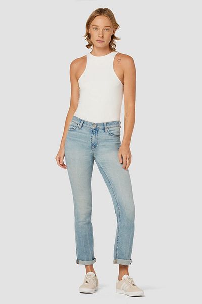 Hudson NICO MID-RISE STRAIGHT ANKLE JEANS (W/RLL HEM) - HUDSON - BLUE