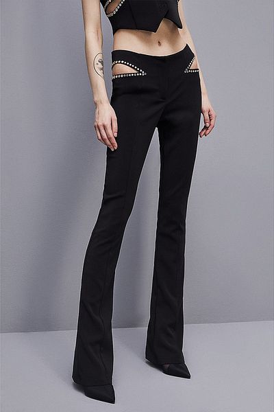Patrizia Pepe LOW WAIST CREPE PANTS - PATRIZIA PEPE - BLACK, 42
