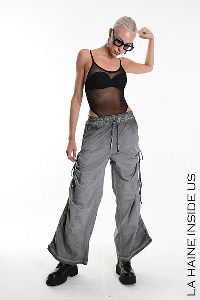 La Haine Inside Us Side Drape Pants - - M, Grey
