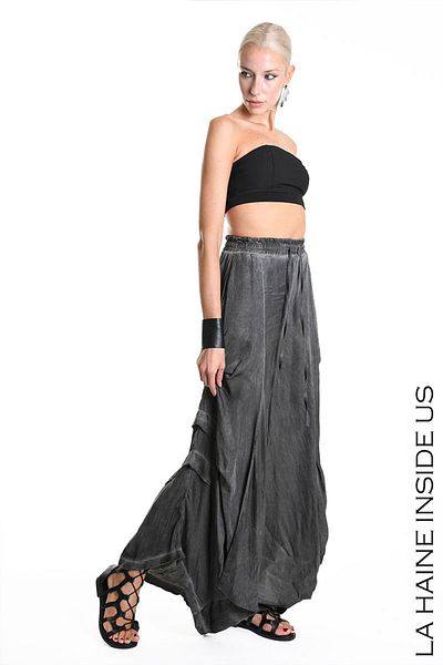 La Haine Inside Us Wide Pants With Drape - - S, Grey