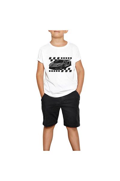Z zepplin Tricou pentru copii Lamborghini Huracan alb