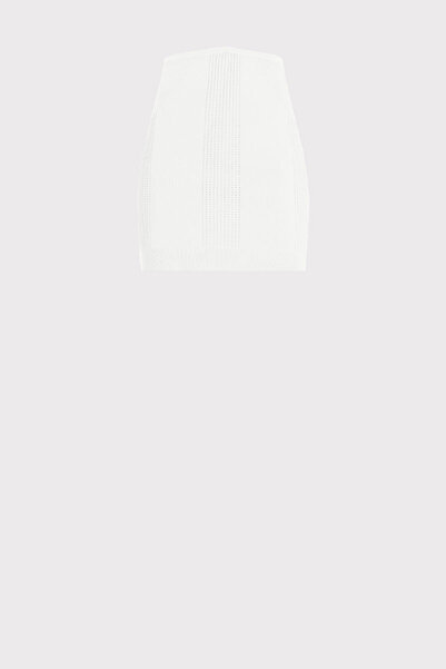 Herve Leger FUSTĂ MINI CU BRODATĂ POINTELLE MIXTĂ - HERVE LEGER - ALB, XS