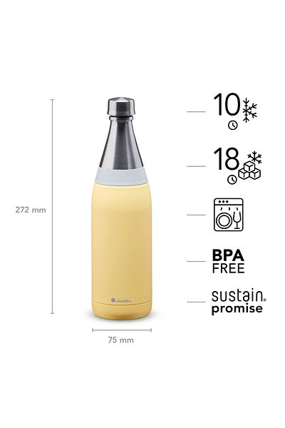 Aladdin Sticlă de apă izolată Aladdin Fresco Thermavac – Sticlă cu perete dublu din oțel inoxidabil – 0,6 L