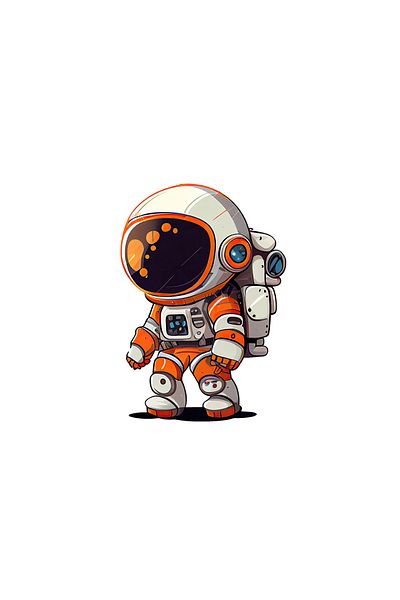 INOVATIX Set de 8 piese, autocolant Astronautul Benjamin, INOVATIX®. 6 cm