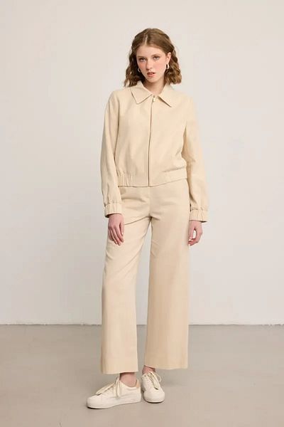Gusto Linen wide leg trousers - ecru