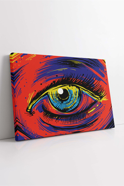 KOSS Dijital Tablou de pânză cu desen colorat pentru ochi, pânză roșie pentru...