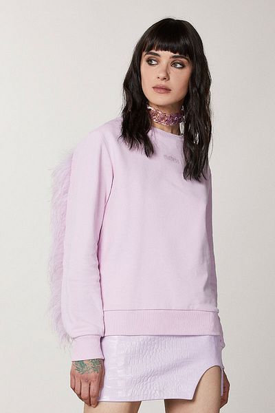Patrizia Pepe FEATHER HOODIE - PATRIZIA PEPE - PINK, L