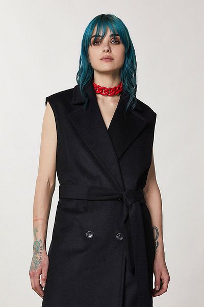 Patrizia Pepe LONG VEST - PATRIZIA PEPE - BLACK, 40