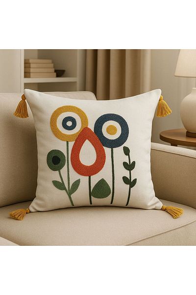 DECORA CASA HOME COLLECTİON Husă de pernă decorativă brodata Punch Punch (1buc) 44x44 Cm