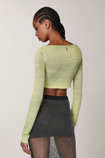 Patrizia Pepe CROP CARDIGAN - PATRIZIA PEPE - YELLOW, M