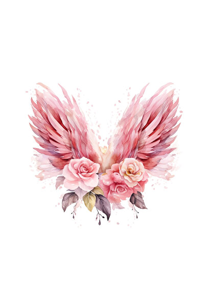 INOVATIX Set de 8 piese, autocolant aripi de înger roz Lana, INOVATIX®. 6 cm