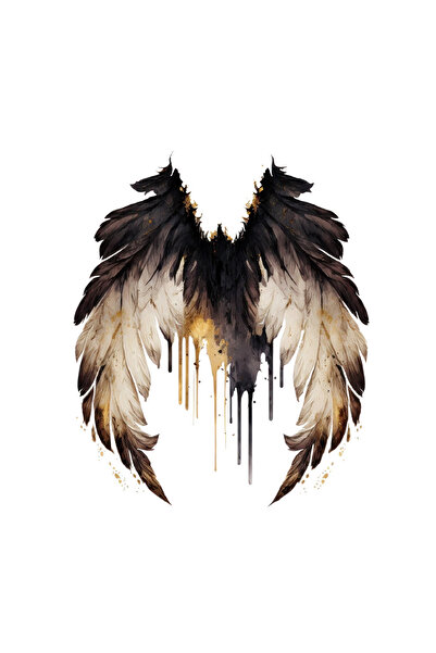 INOVATIX Set de 8 piese, autocolant Vultur cu aripi de înger întunecat, INOVATIX®. 6 cm