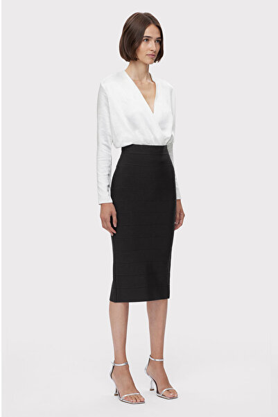 Herve Leger FUSTĂ CREOAN ICON BANDAGE - - ALBĂ, S