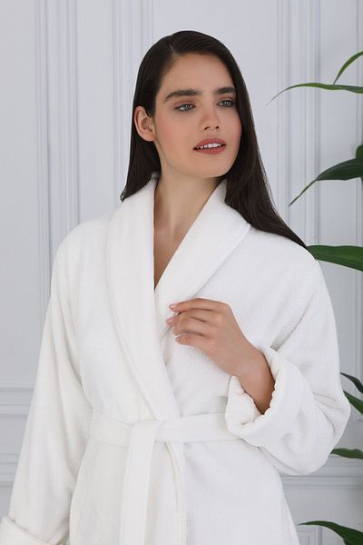 Özdilek Sadem Organic Acacia Shawl Collar Bathrobe