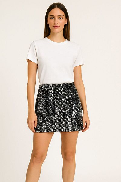trendalisse Women's Short Mini Sequin Skirt