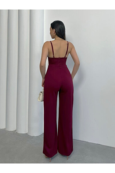 MD trend Women's Strap Back Zipper Jumpsuit