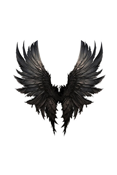 INOVATIX Set de 8 piese, autocolant aripi de înger diavol negru, INOVATIX®. 6 cm