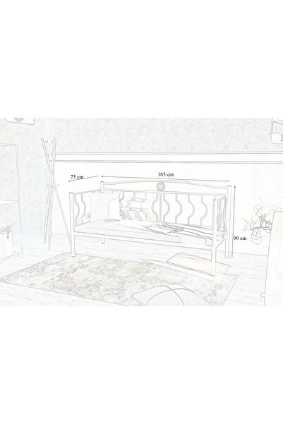 Vivense ELİPS MİNDERLİ FERFORJE SEDİR, SİYAH, GM 403