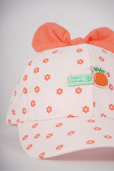 MİNİKO KİDS Kitty Baby Girl 1-3 Years Bow Model Flower Hat