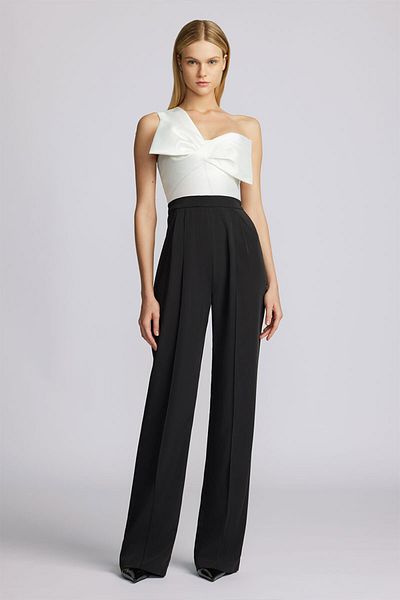 ZAC POSEN OFF-SHOULDER JUMPSUIT - ZAC POSEN - BLACK, 36