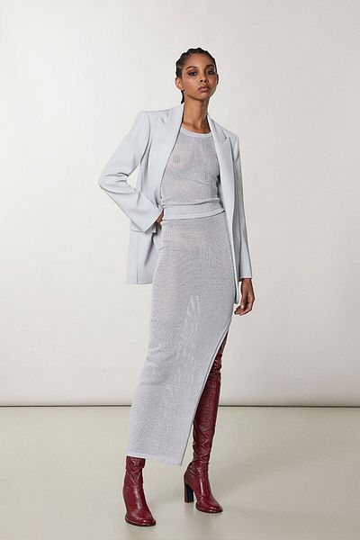 Patrizia Pepe MESH SKIRT - PATRIZIA PEPE - GREY, M