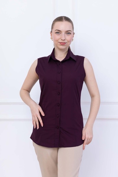 FİDEY قميص نسائي بأكمام صفرية وأزرار علوية