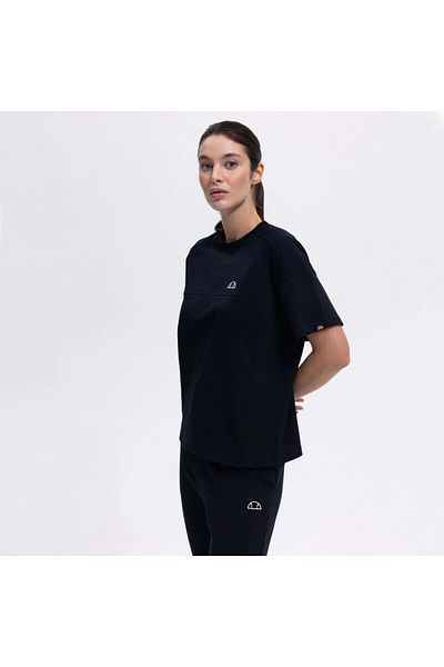 Ellesse Tricou negru oversize din bumbac pentru femei – Ef394-bk
