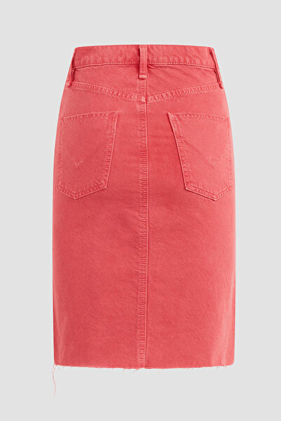 Hudson RECONSTRUCTED KNEE LENGTH SKIRT - - RED, 31
