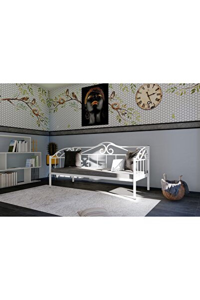 Vivense ELİPS MİNDERLİ FERFORJE SEDİR, BEYAZ, GM 401