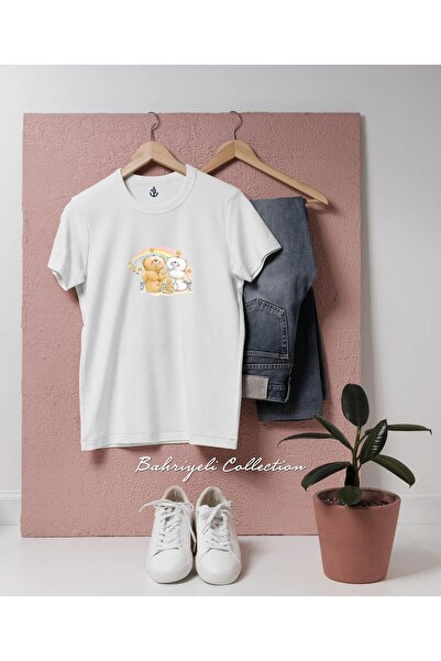 bahriyeli.jpeg supradimensionat doi urși se așează pe bancă Design unisex tricou