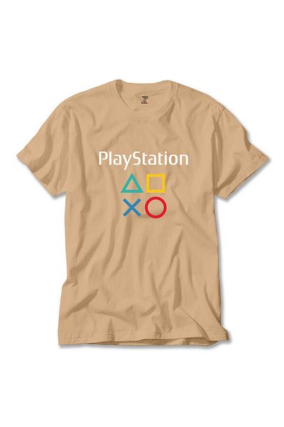 Z zepplin Μπλουζάκι Playstation Gamepad Text Cream