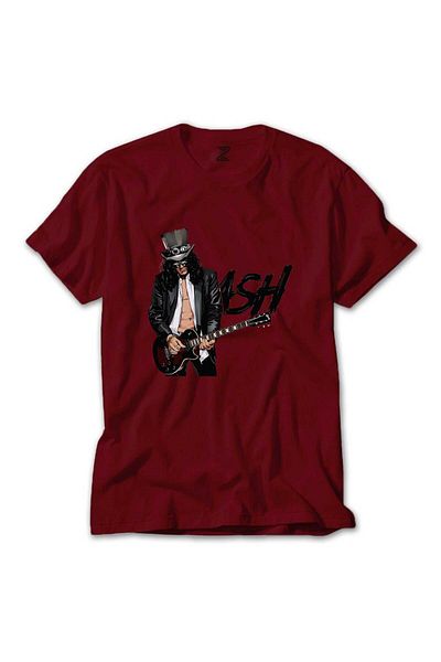 Z zepplin تي شيرت أحمر بشعار Slash Silhouette
