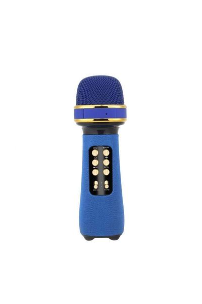 SIKS Microfon karaoke wireless, fără fir, stereo, 4 efecte vocale, USB, înregistrare muzică, albastru