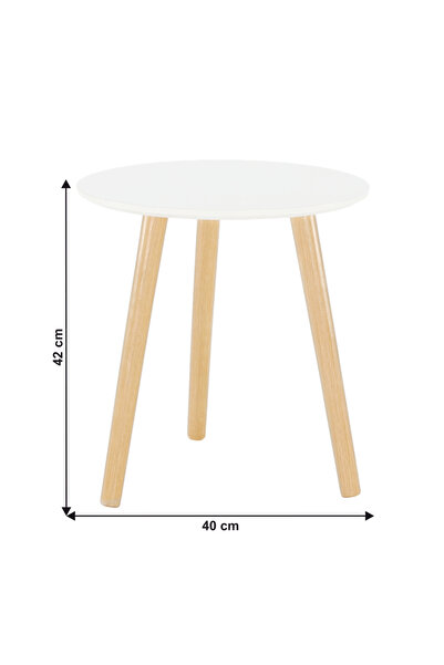 Decorer Masuta din pal alb natur PAMINO 40x40x42 cm