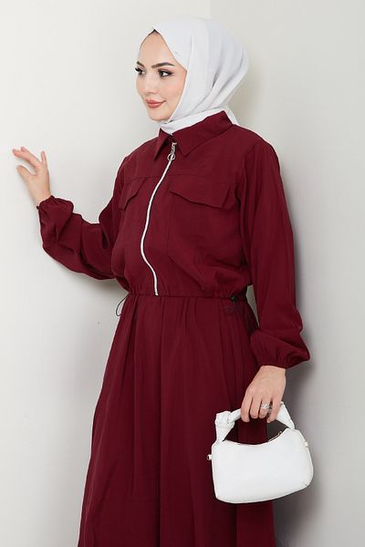 InStyle Rochie cu fermoar cu jachetă Bordeaux