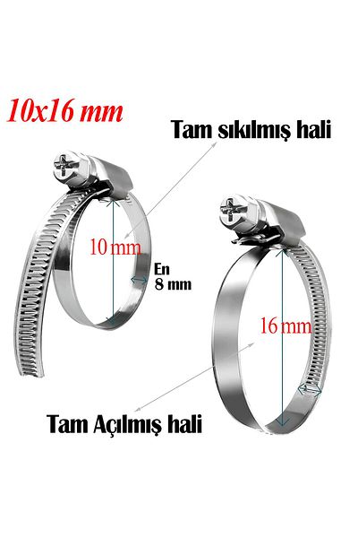 NZB 5 Pcs Hose Clamp Torque Adjustable 10X16 mm Stainless Steel Pipe Metal Clamp Adjustable Clip
