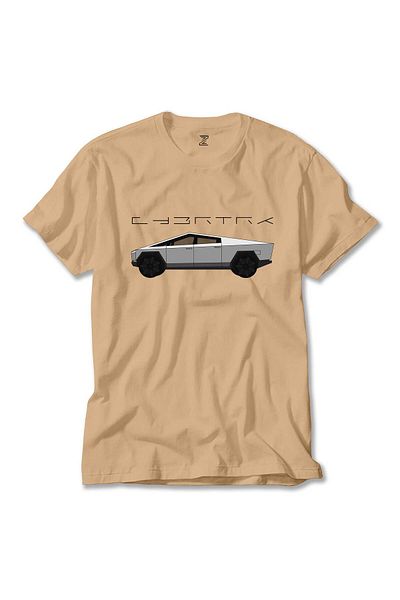 Z zepplin Μπλουζάκι κρέμας Tesla Cybertruck
