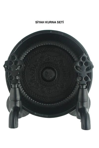 LPD Double Turkish Bath Stone Lux Black Ottoman Faucet