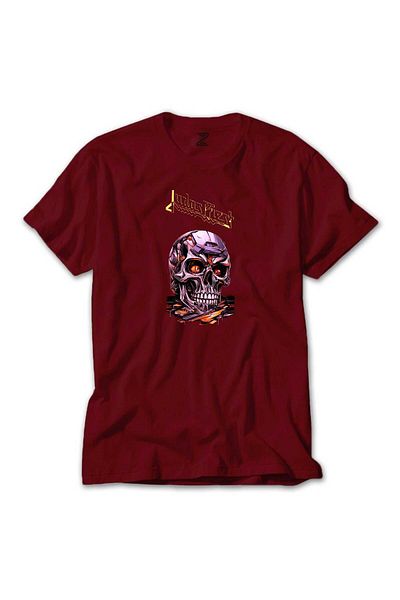 Z zepplin Judas Priest Μοντέρνο Σκελετός Κόκκινο T-Shirt