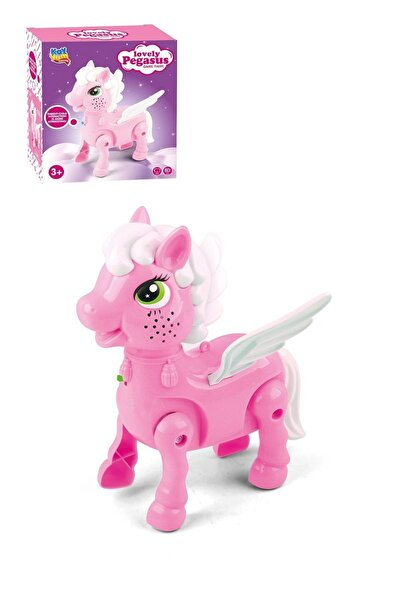 JOYFUL CHİLD Işıklı Sesli Pilli Yürüyen Unicorn Pony AT PEMBE