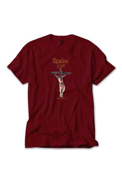 Z zepplin تي شيرت Paradise Lost Gothic باللون الأحمر