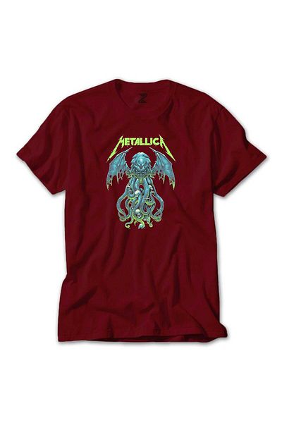 Z zepplin Κόκκινο μπλουζάκι Metallica Octopus Bat