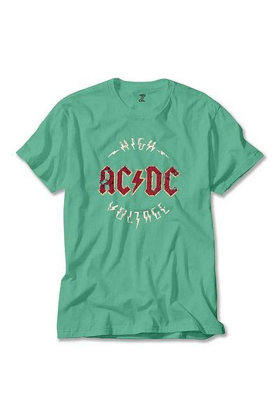 Z zepplin Vintage πράσινο μπλουζάκι με λογότυπο Ac Dc