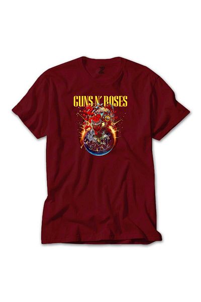 Z zepplin تي شيرت أحمر لجولة Guns N Roses 2025