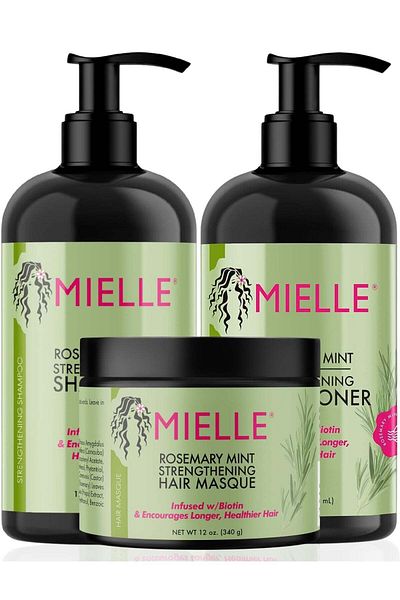 mielle organics Organics Rosemary Mint Strengthening Set - Shampoo, Conditioner, Hair Mask