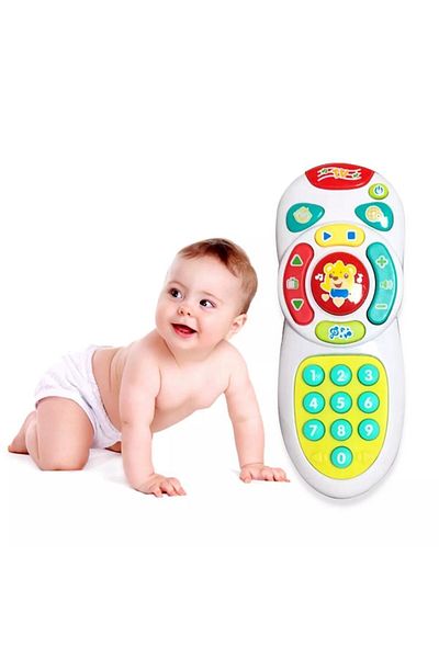 Smart Vibe Jucărie cu telecomandă pentru bebeluși cu sunete, muzică, lumini, volum reglabil și limba engleză