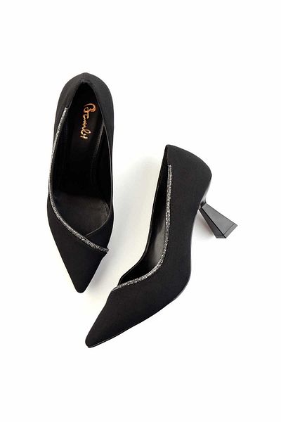 Bambi Pantofi clasici cu toc de damă negri mat K01231341338